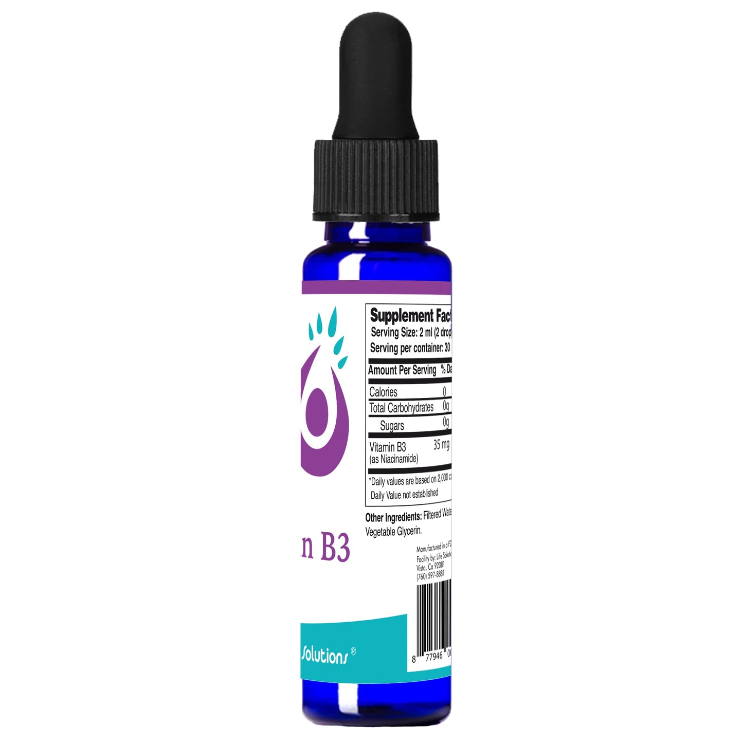 Life Solutions Vitamin B3 Niacinamide 2oz Dropper - Skin Health & Vitality