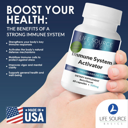 Life Source Basics Immune Support Activator - Beta-Glucan 60 Caps | Non-GMO & Vegan