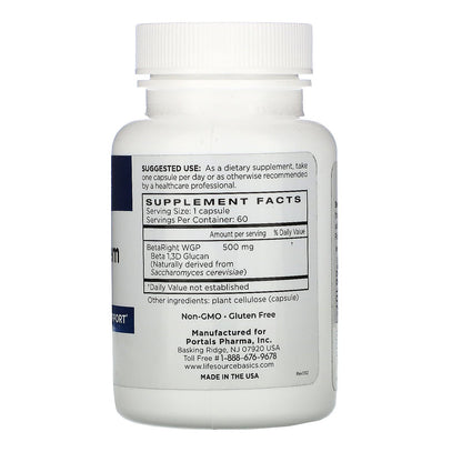 Life Source Basics Immune Support Activator - Beta-Glucan 60 Caps | Non-GMO & Vegan