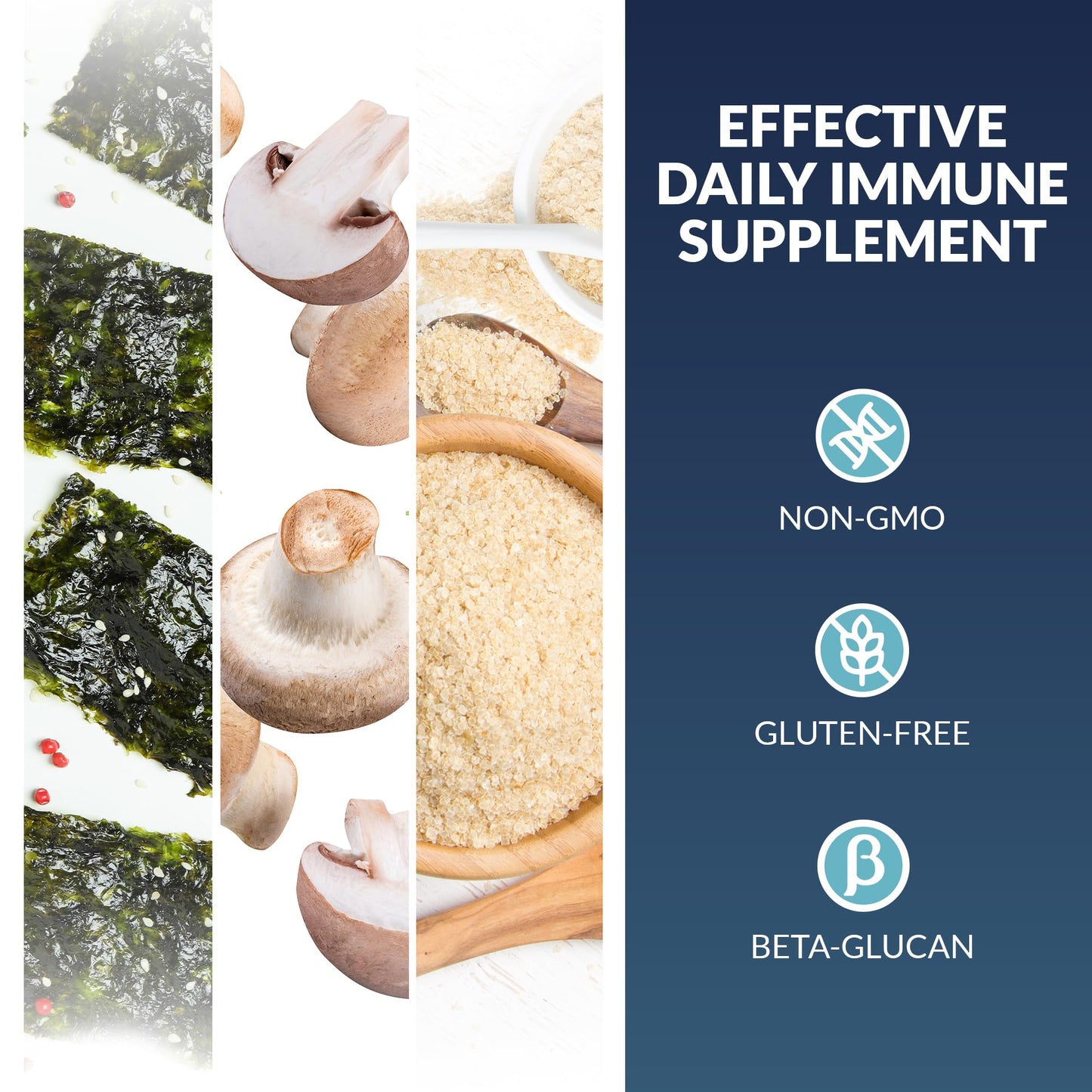 Life Source Basics Immune Support Activator - Beta-Glucan 60 Caps | Non-GMO & Vegan