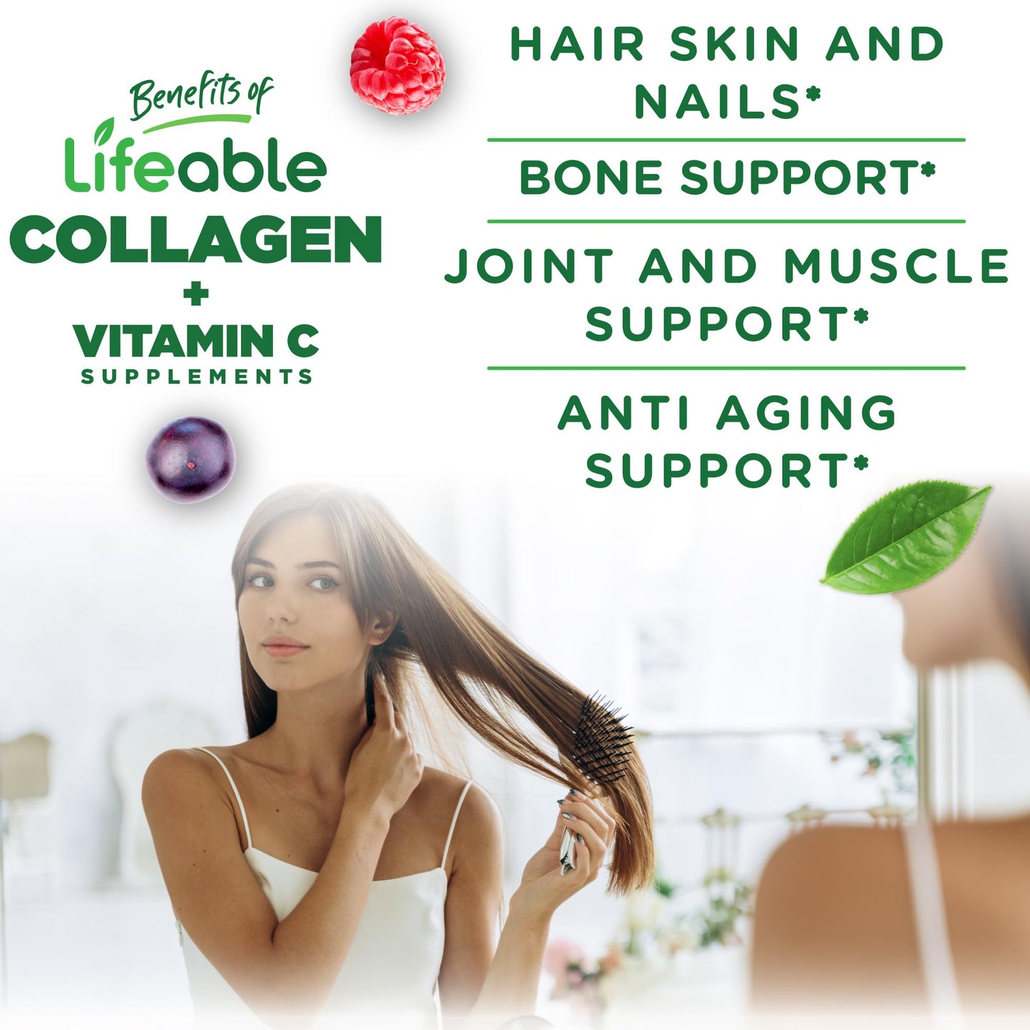 Lifeable Collagen Peptides Gummies 100mg Vitamin C – 90 Gummies