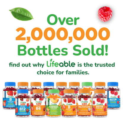 Lifeable Cranberry Gummies for Kids - 25,000 mg Equivalency | 60 Count | Vegan & Non-GMO