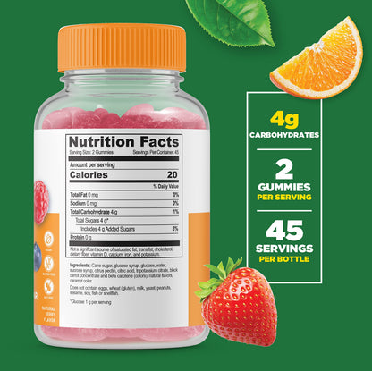 Lifeable Glucose Gummies – Mixed Berry, Gluten Free & Non-GMO (90 Gummies Pack)