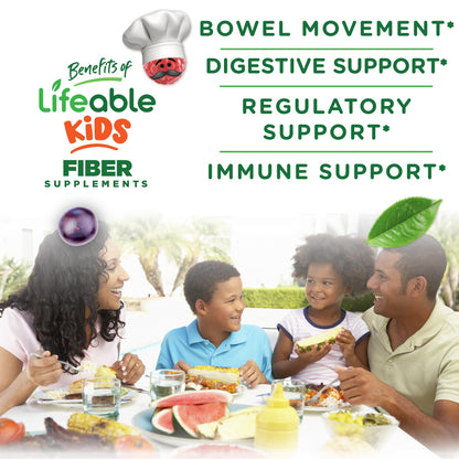 Lifeable Prebiotic Fiber Gummies for Kids – 5g Fiber, 90 Gummies | Digestive Health