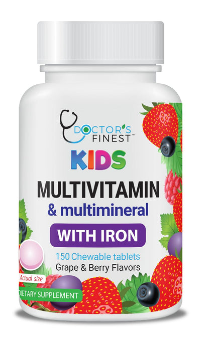Lifeable Kids Multivitamin Chewables with Iron – Vegetarian & Gluten Free – 150 Count