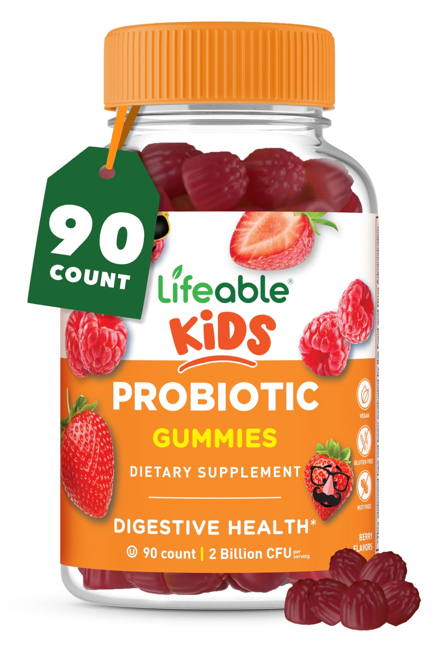 Kids Probiotics Gummies – 2 Billion CFU | Digestive & Immune Support | Lifeable