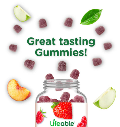 Lifeable Omega 3 for Kids Gummies | Vegan DHA Supplement | Plant-Based Flaxseed Oil | 60 Gummies