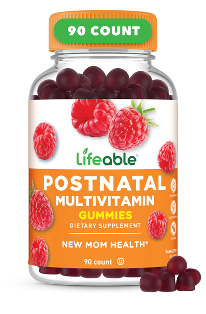 Lifeable Postnatal Multivitamin with Iron, Choline & Iodine – 90 Gummies | Lactation Support