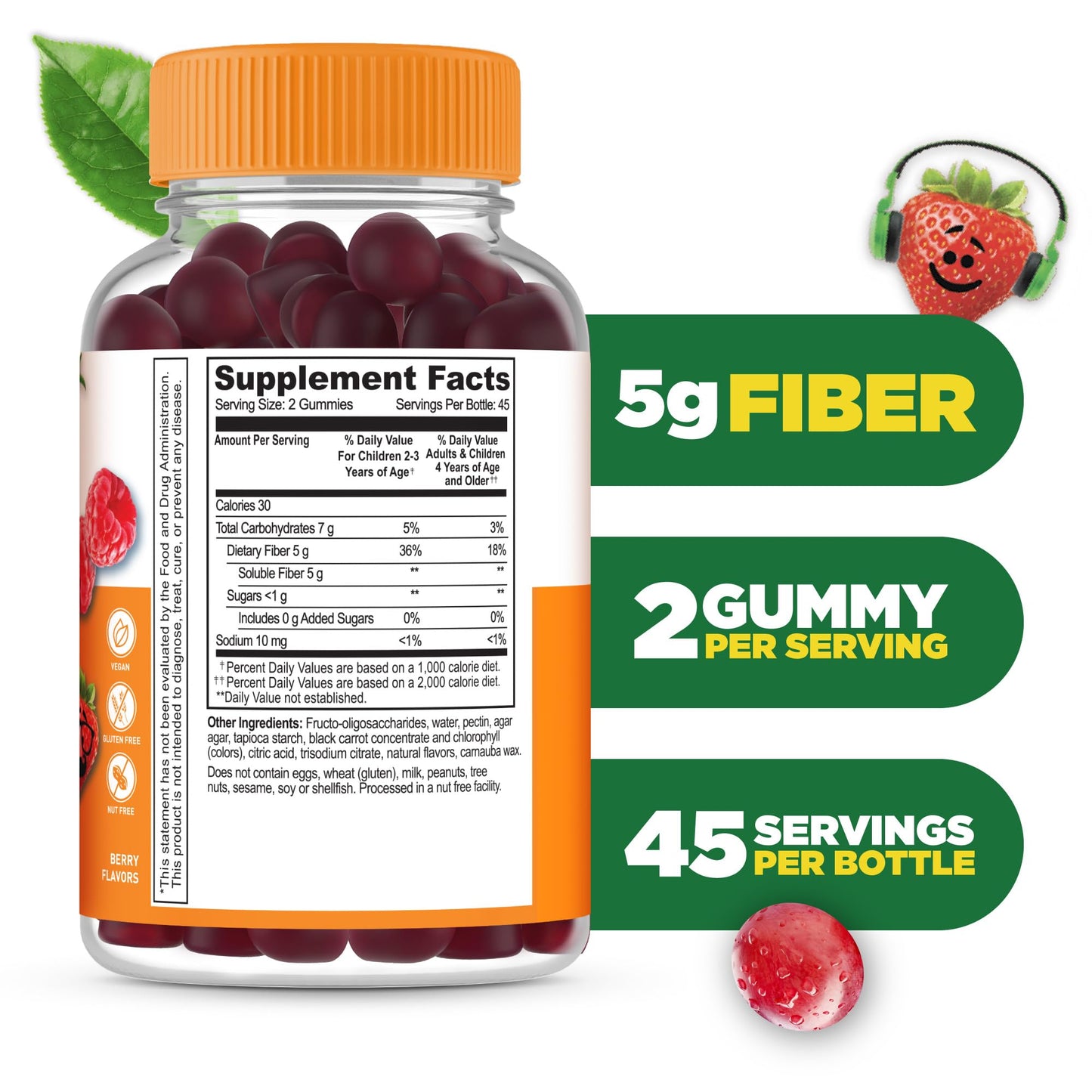Lifeable Prebiotic Fiber Gummies for Kids – 5g Fiber, 90 Gummies | Digestive Health