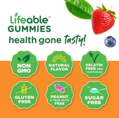 Lifeable Sugar Free Vitamin C Gummies 250 mg – Orange Flavor | Vegetarian Non-GMO | 90 Gummies