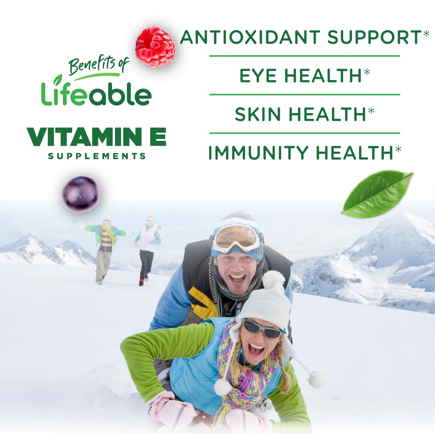 Lifeable Vitamin E Gummies 400 IU – 90 Gummies | Skin, Eye Health & Immune Support