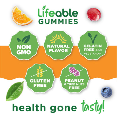 Lifeable Vitamin E Gummies 400 IU – 90 Gummies | Skin, Eye Health & Immune Support