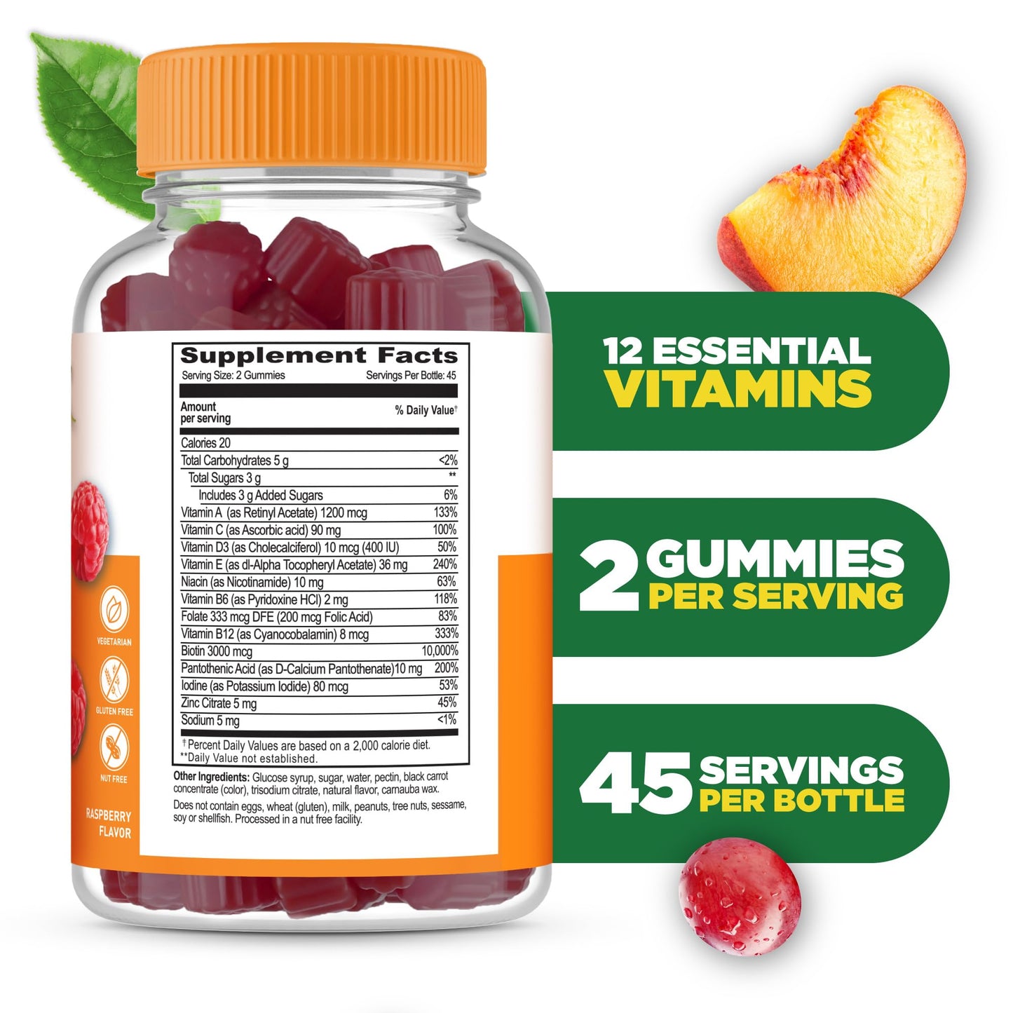 Lifeable Women's Multivitamin Gummy – A, C, D, E, B Vitamins, Iodine, Zinc | 90 Gummies