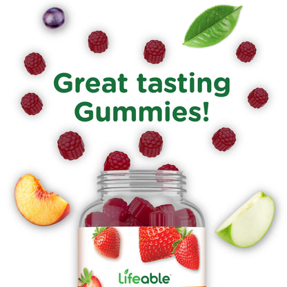 Lifeable Women's Multivitamin Gummy – A, C, D, E, B Vitamins, Iodine, Zinc | 90 Gummies