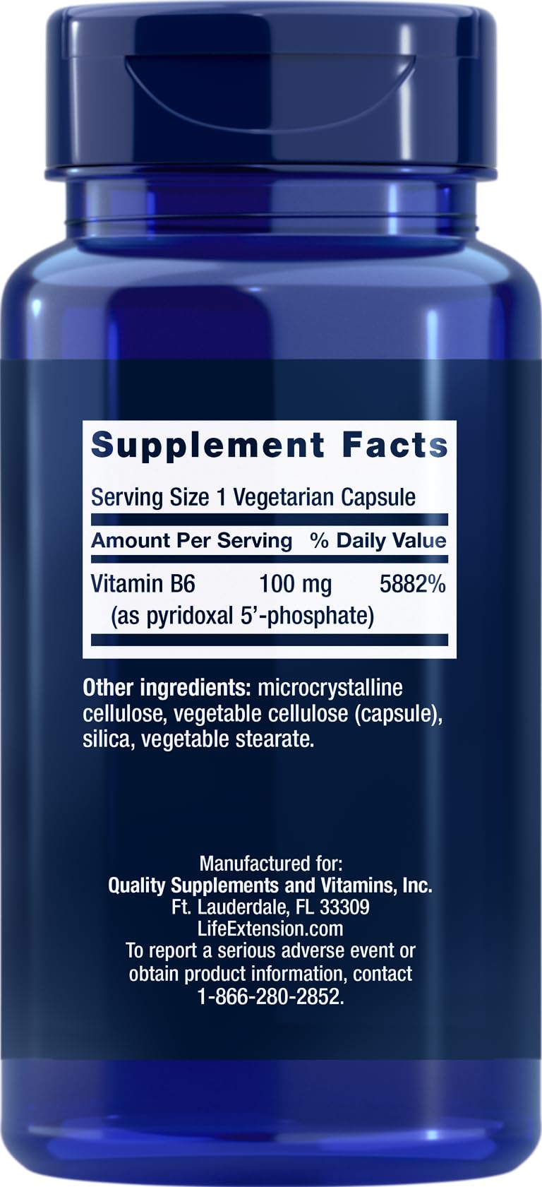Life Extension P5P Vitamin B6 100 mg - 90 Veg Capsules