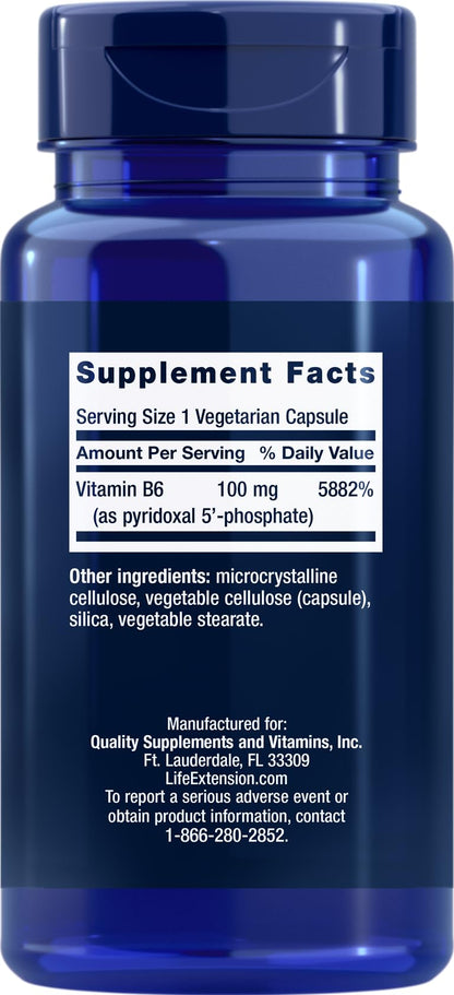 Life Extension P5P Vitamin B6 100 mg - 90 Veg Capsules