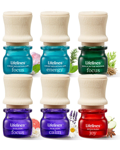 Lifelines Bright Botanicals 6-Pack Essential Oil Blends | Diffuser-Ready