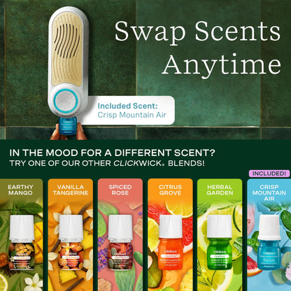 Lifelines Shower Diffuser - Wall-Mounted Essential Oil Diffuser with Auto Shut-Off | ClickWick Blends Included