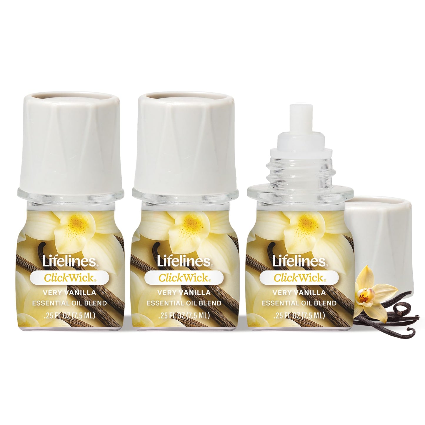 Lifelines ClickWick Very Vanilla 3-Pack – Essential Oil Blends for Lifelines Diffusers