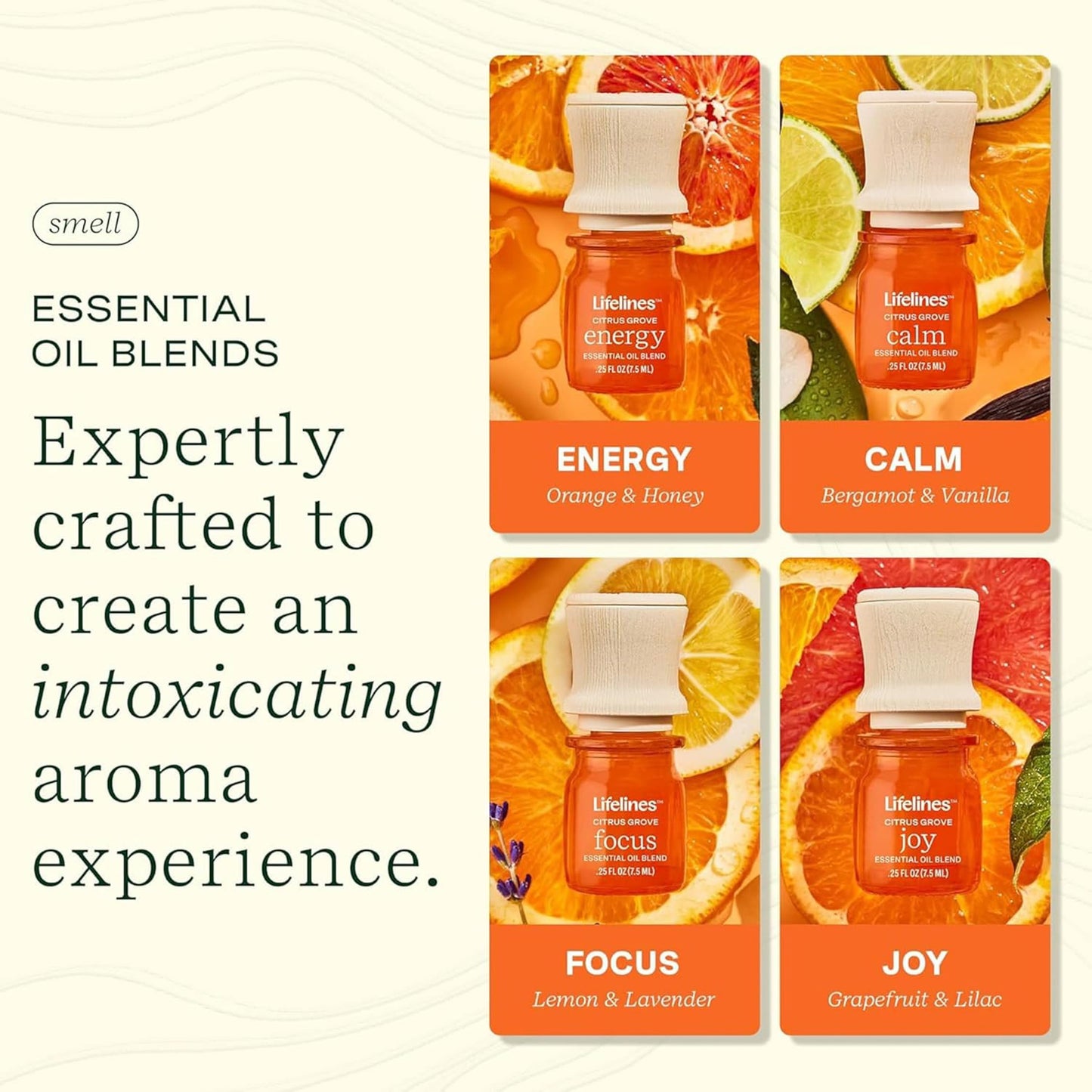 Lifelines Citrus Grove Essential Oil Blends 4-Pack | Joy, Calm, Focus & Energy