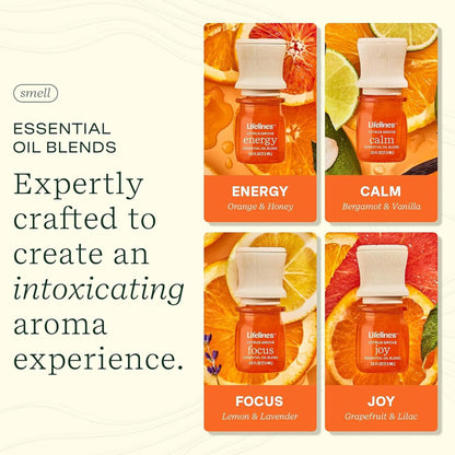 Lifelines Citrus Grove Essential Oil Blends 4-Pack | Joy, Calm, Focus & Energy