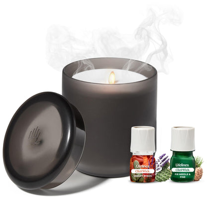 Lifelines Flameless Diffuser with 2 ClickWick Blends - Cordless & Waterless