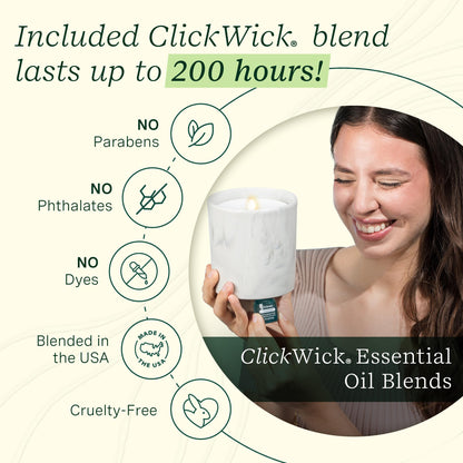 Lifelines Flameless Diffuser with 2 ClickWick Blends - Cordless & Waterless