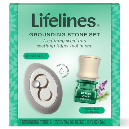Lifelines Grounding Stone & Oil Gift Set – Fidgets for Tweens, Teens & Adults