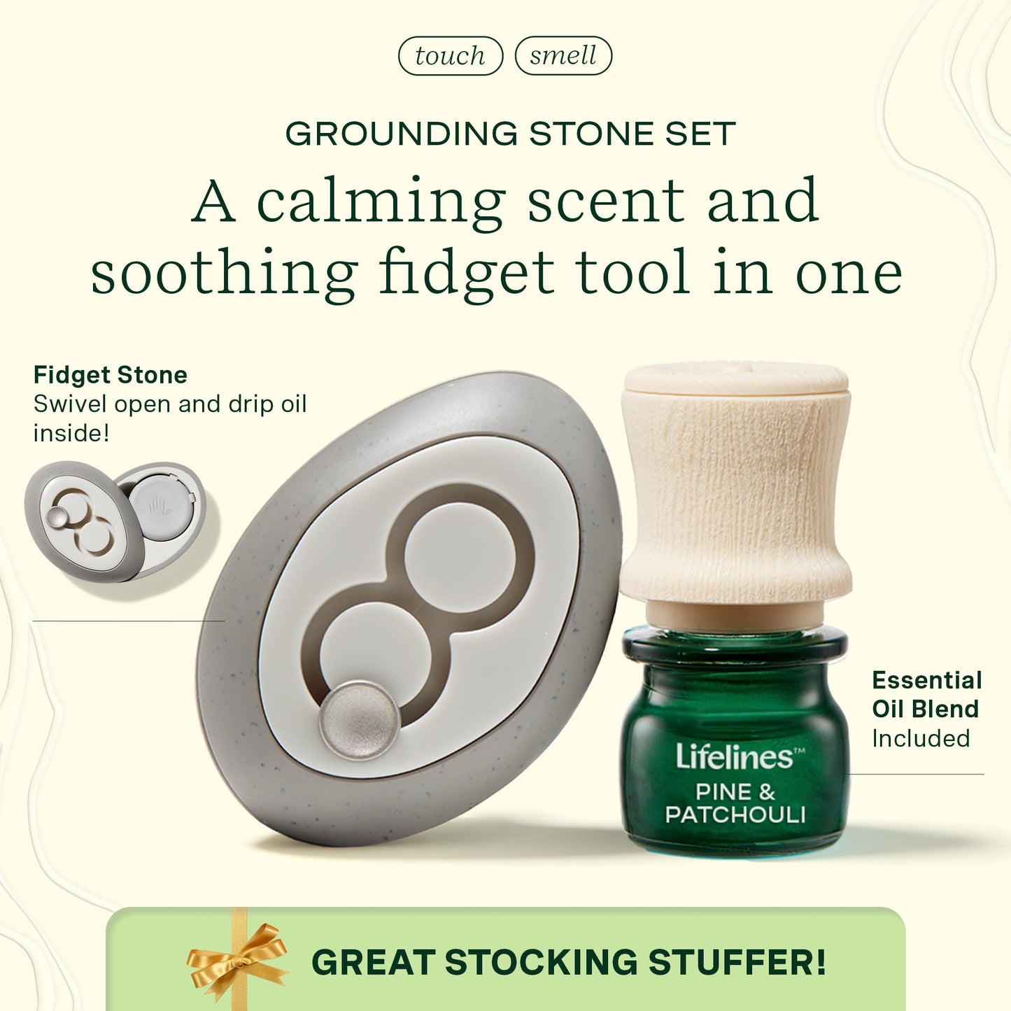 Lifelines Grounding Stone & Oil Gift Set – Fidgets for Tweens, Teens & Adults