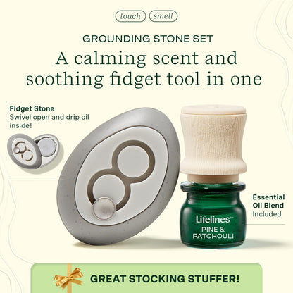 Lifelines Grounding Stone & Oil Gift Set – Fidgets for Tweens, Teens & Adults