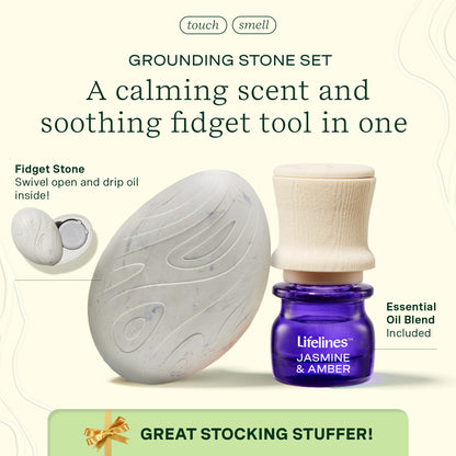 Lifelines Grounding Stone & Oil Gift Set – Fidgets for All Ages | Stocking Stuffers & Christmas Gifts