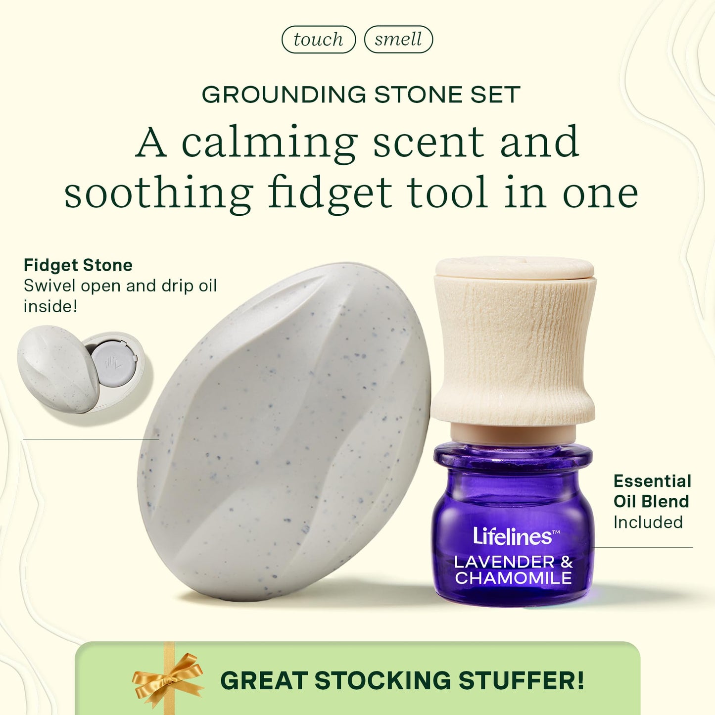 Lifelines Grounding Stone Gift Set – Fidget Tool & Essential Oil Blend