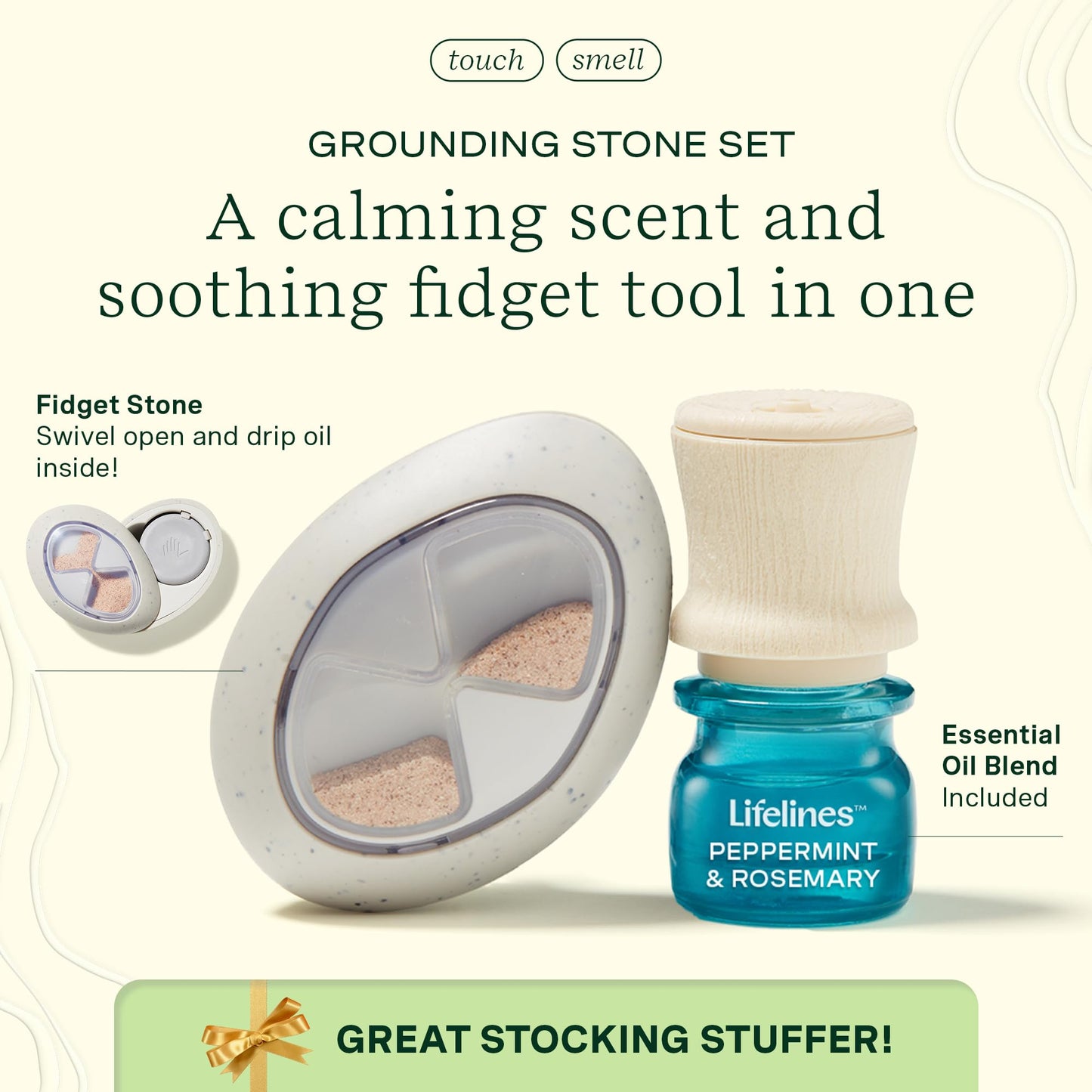 Lifelines Grounding Stone & Oil Gift Set – Fidget Gift for All Ages