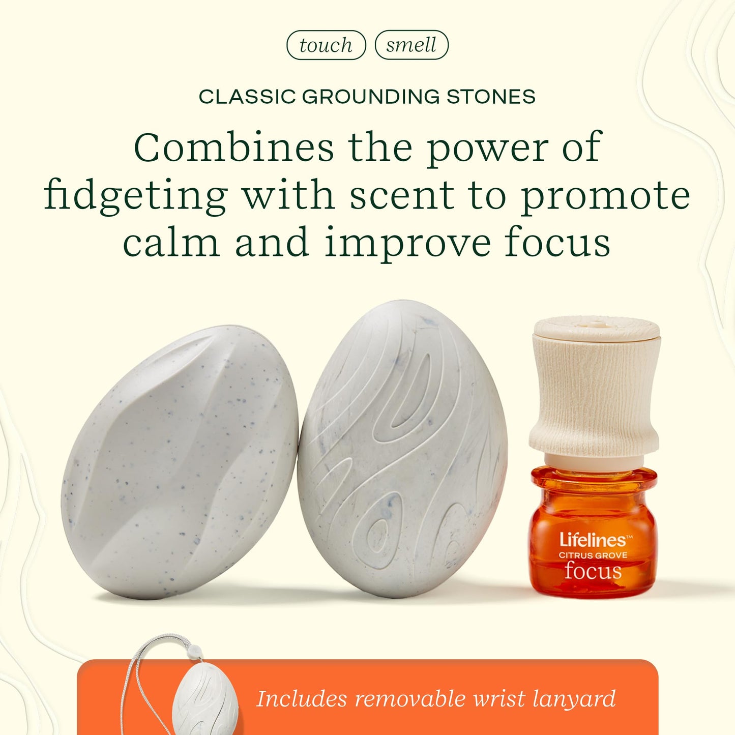 Lifelines Grounding Stones 2-Pack – Scented Fidget Diffuser for Calm & Focus