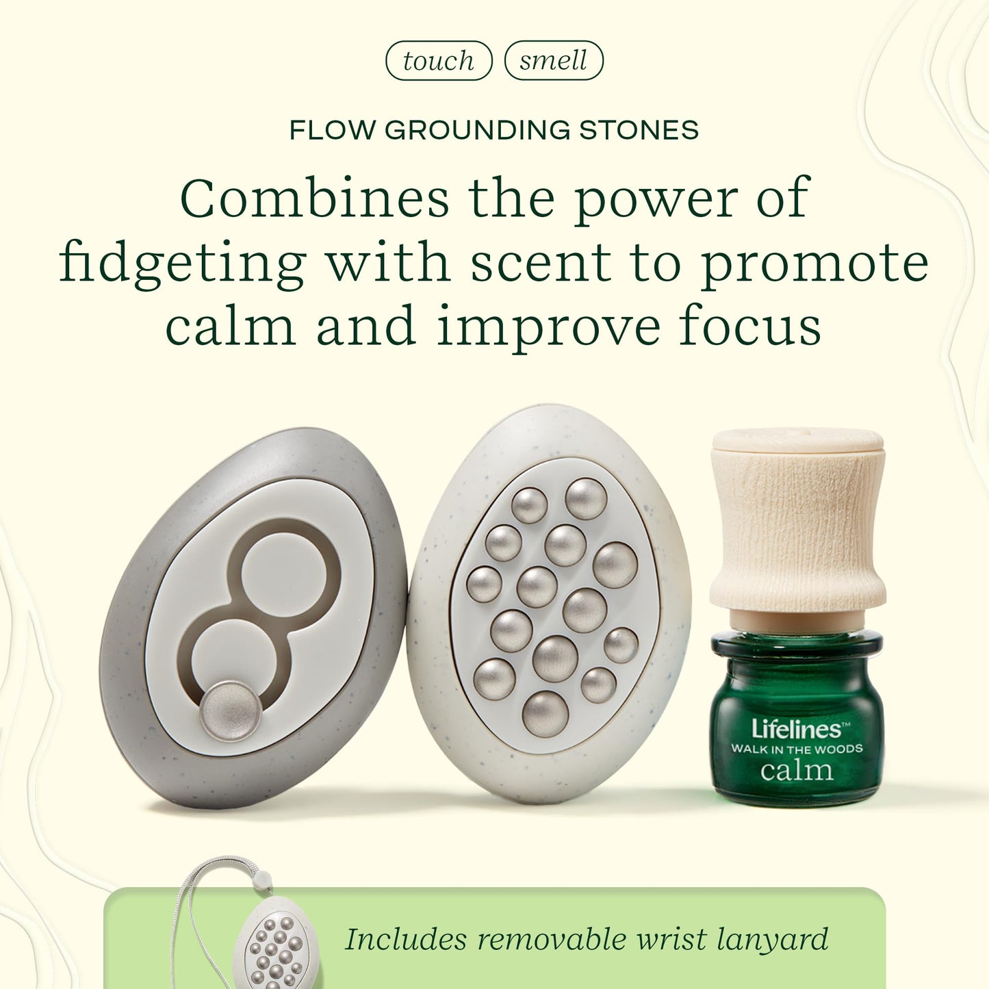 Lifelines Scent-Infused Grounding Stones 2-Pack | Portable Fidgets & Diffusion
