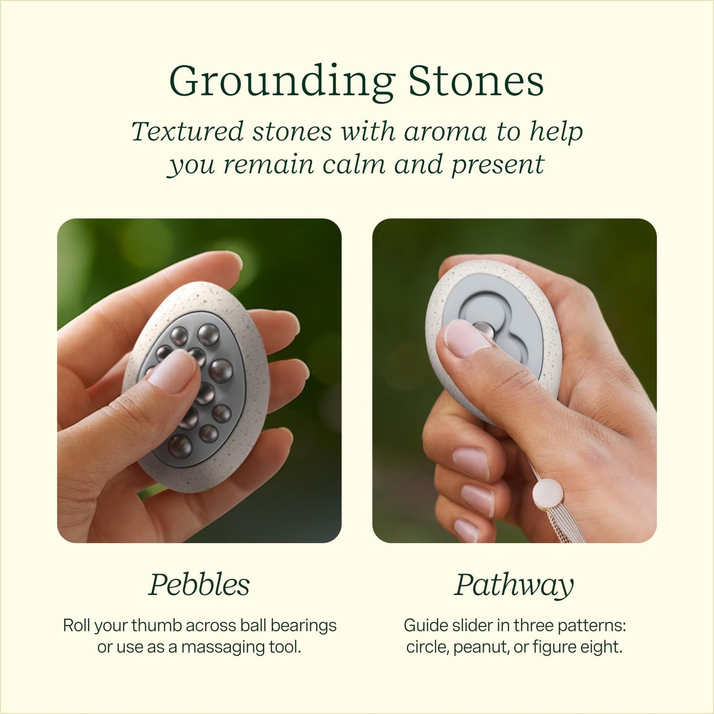 Lifelines Scent-Infused Grounding Stones 2-Pack | Portable Fidgets & Diffusion