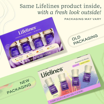 Lifelines Essential Oil Blends 4-Pack In Bloom – Joy, Calm, Focus & Energy