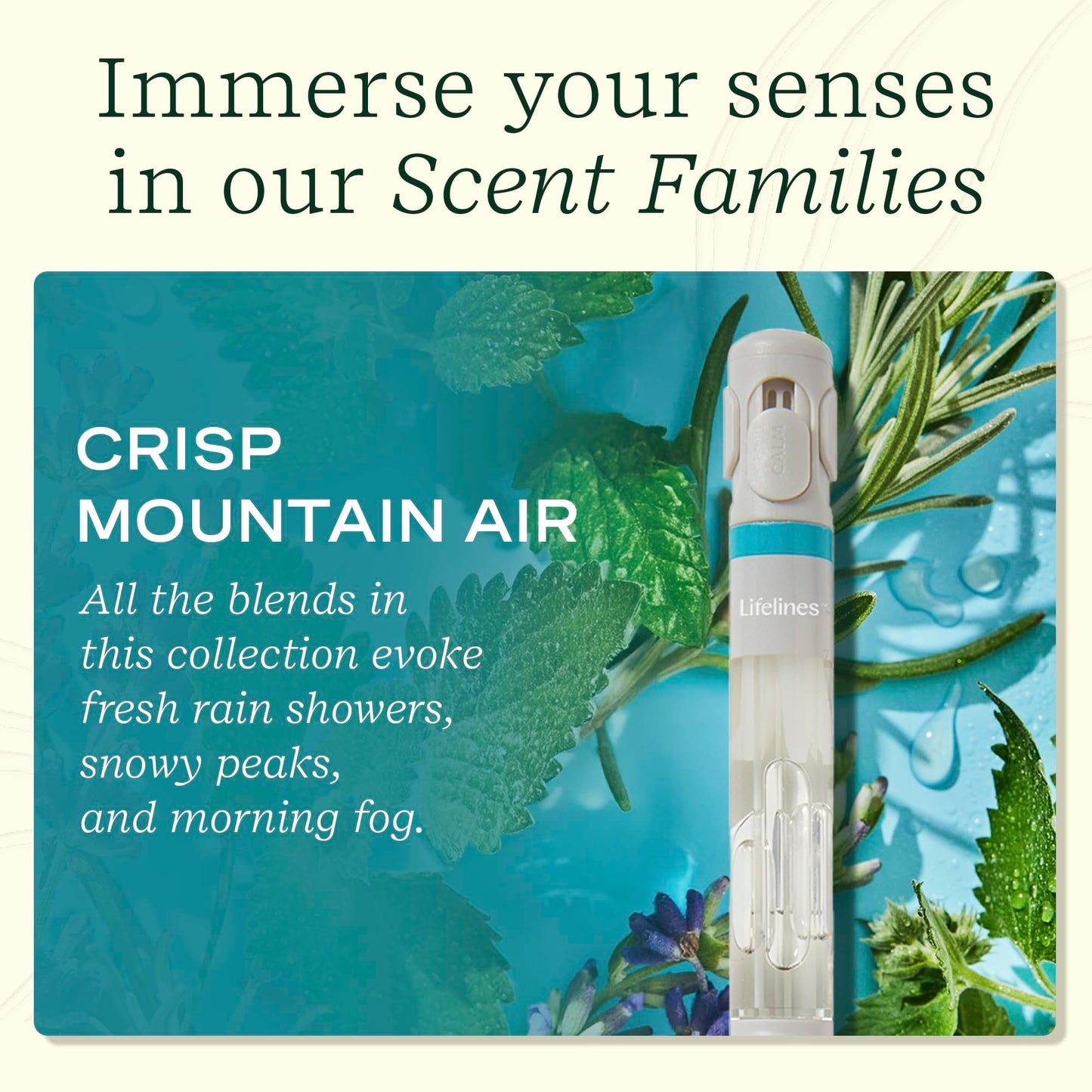 Lifelines Pen Diffuser – Crisp Mountain Air | 1mm Black Ballpoint Pen with Scented Essential Oil Blends
