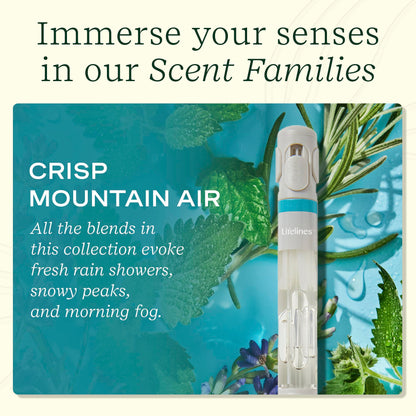 Lifelines Pen Diffuser – Crisp Mountain Air | 1mm Black Ballpoint Pen with Scented Essential Oil Blends