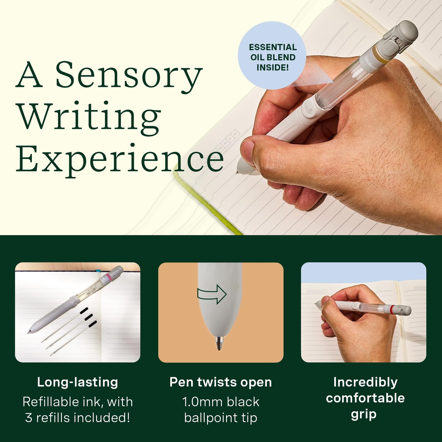 Lifelines Pen Diffuser Set – Diner Classics 3-Pack with Scented Ink & Aromatherapy Diffusion