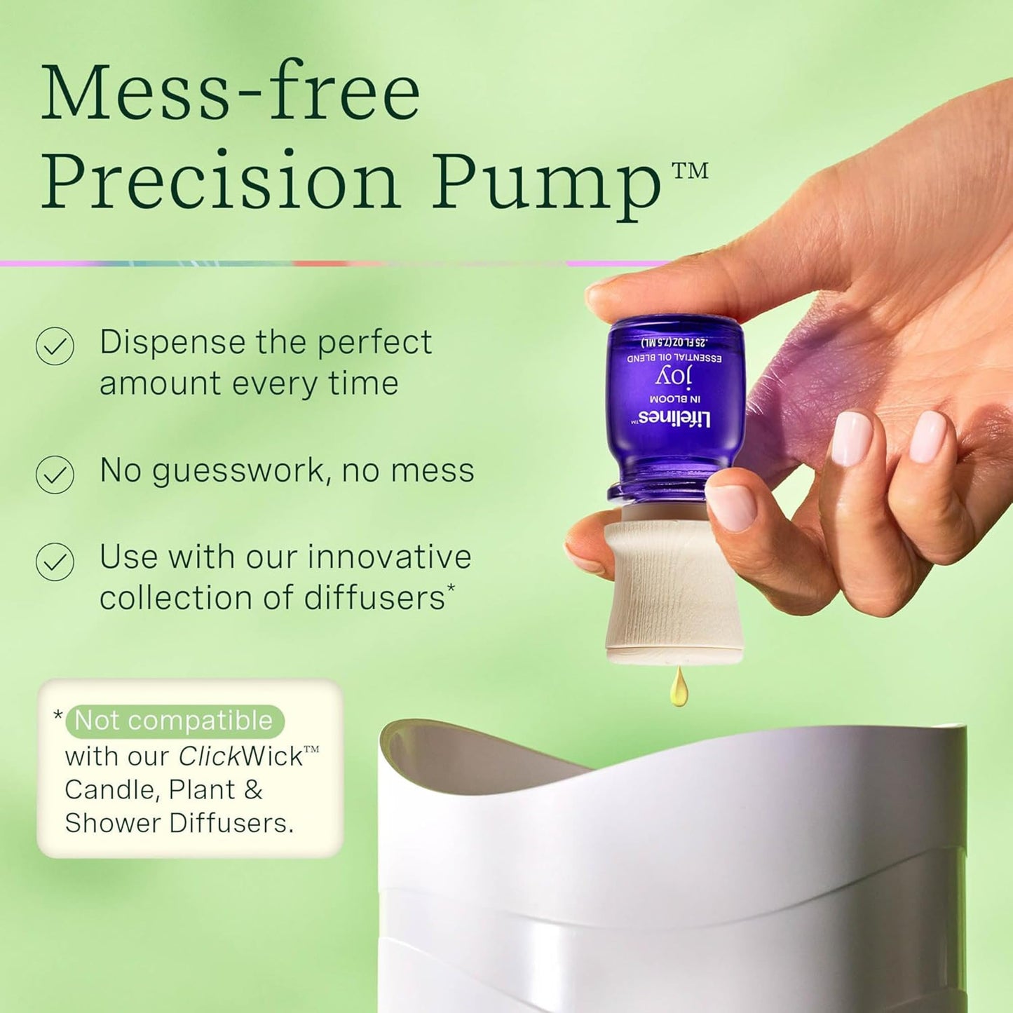 Lifelines Essential Oil Blends, Pure Joy 5-Pack | Aromatherapy Diffuser with Precision Pump