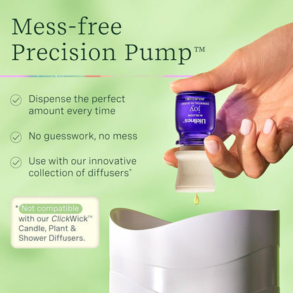 Lifelines Essential Oil Blends, Pure Joy 5-Pack | Aromatherapy Diffuser with Precision Pump