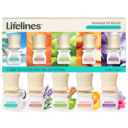 Lifelines Be Transported 5-Pack Discovery Set - Essential Oil Blends with Precision Pump