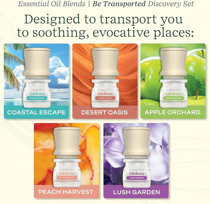 Lifelines Be Transported 5-Pack Discovery Set - Essential Oil Blends with Precision Pump