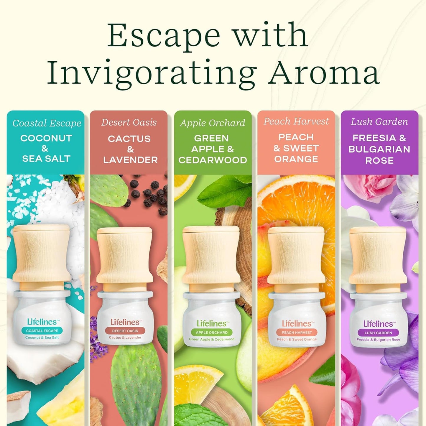 Lifelines Be Transported 5-Pack Discovery Set - Essential Oil Blends with Precision Pump