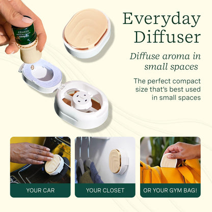 Lifelines Sensory Immersion Gift Set - Includes Everyday Aromatherapy Diffuser, Fidget Grounding Stone & 2 Essential Oil Blends - Unique Sensory Gifts for Women & Men