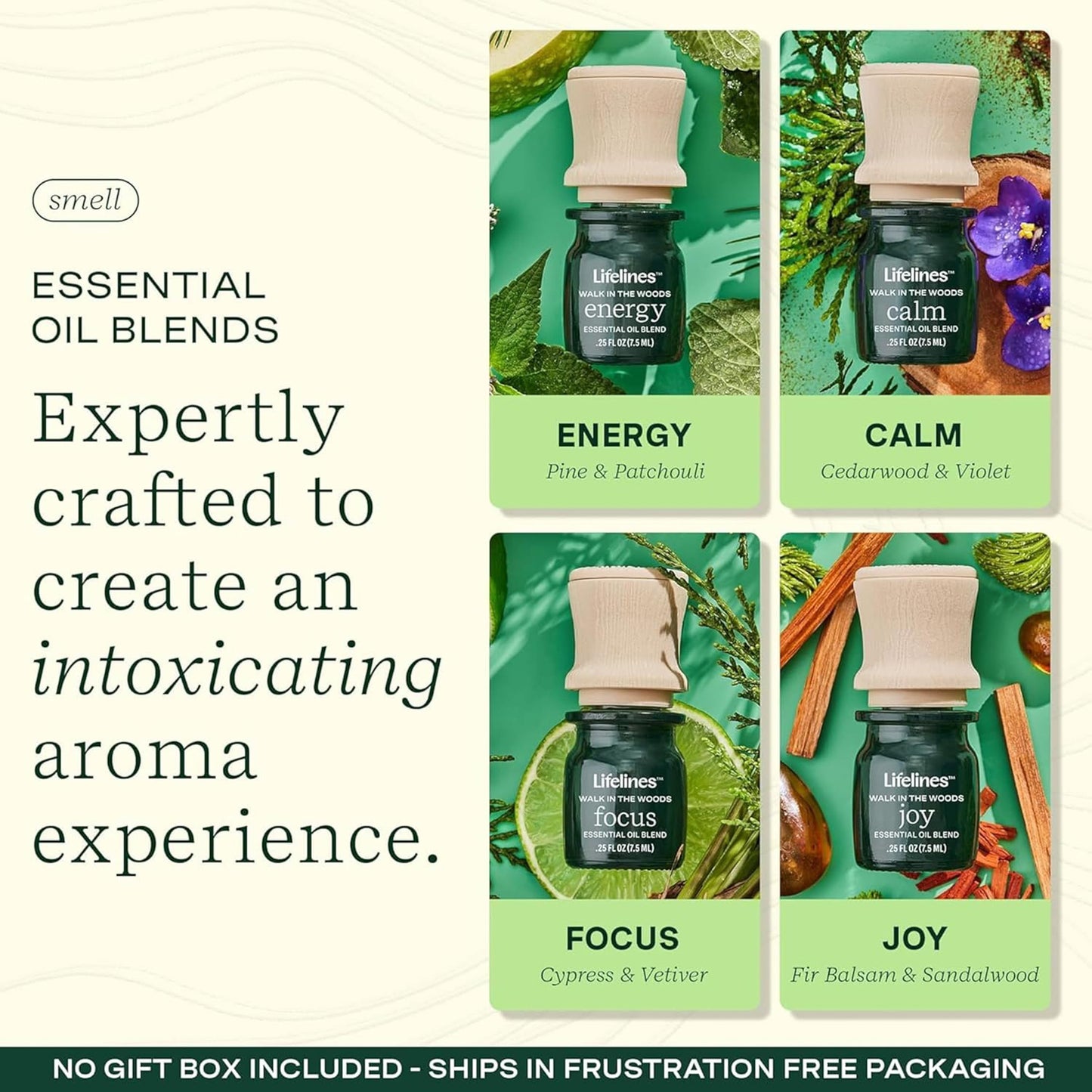 Lifelines Walk in the Woods Essential Oil Blends 4-Pack | Precision Pump