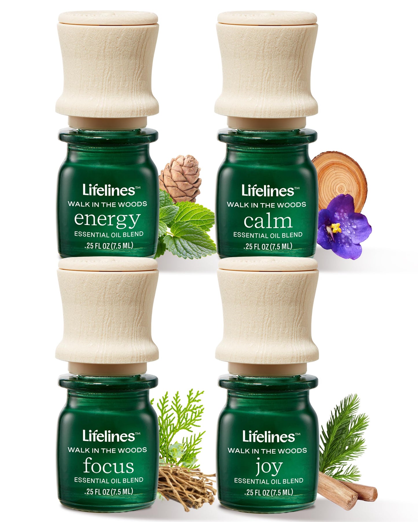 Lifelines Walk in the Woods Essential Oil Blends 4-Pack | Precision Pump