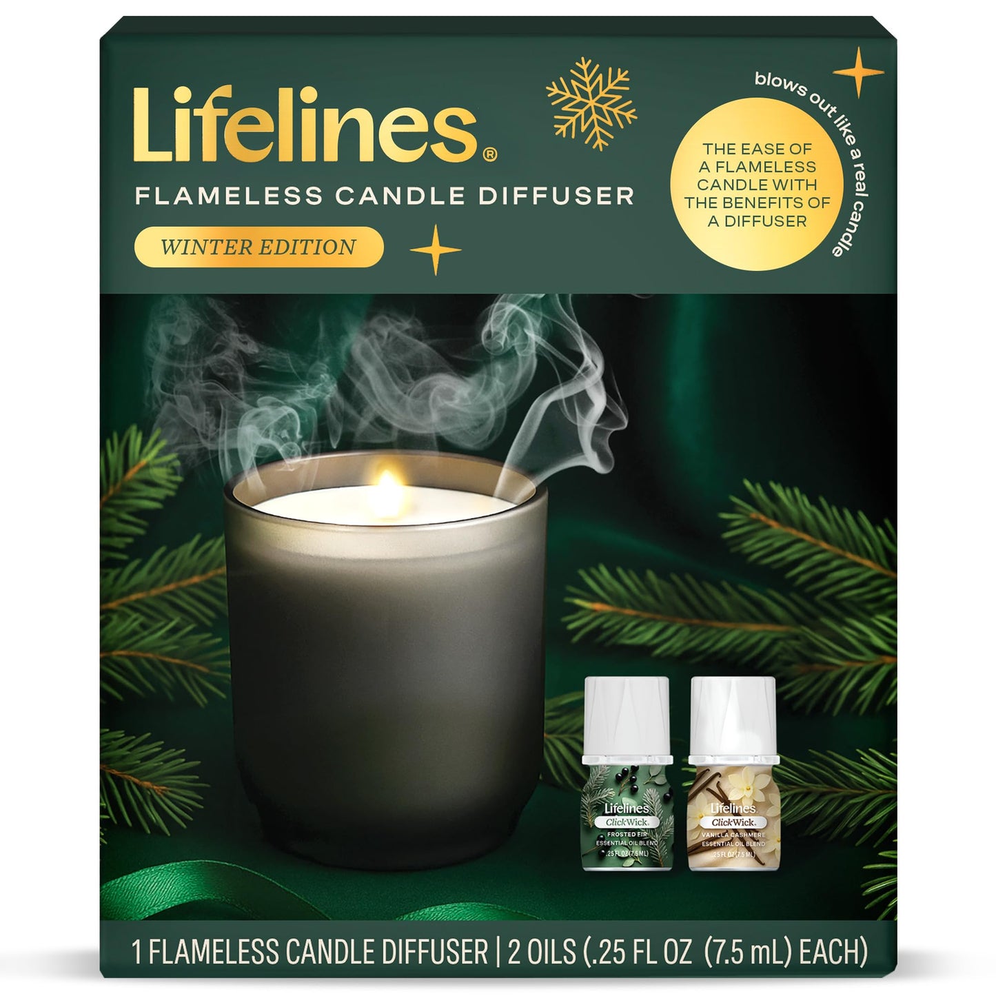 Lifelines Flameless Diffuser Winter Edition Gift Set – 2 ClickWick Blends