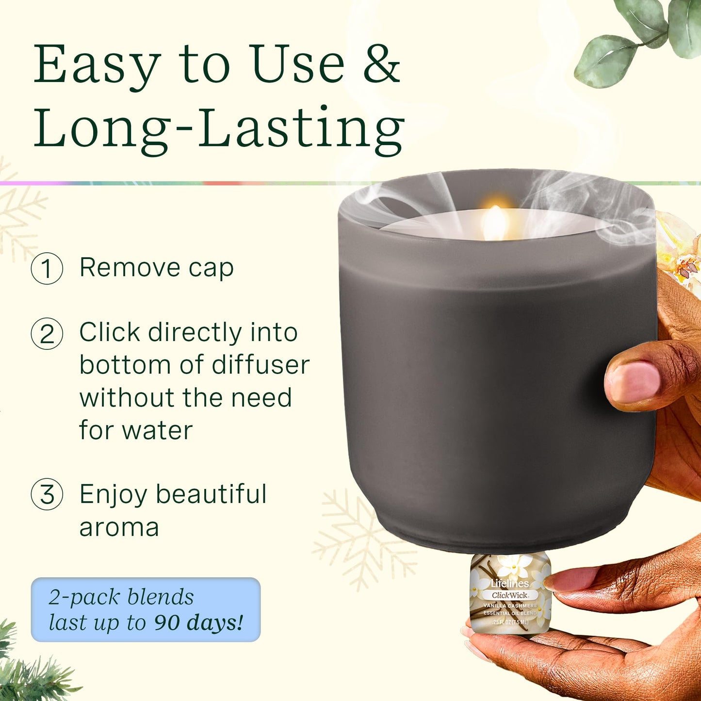 Lifelines Flameless Diffuser Winter Edition Gift Set – 2 ClickWick Blends